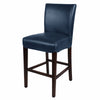 Milton Bonded Leather Counter Stool Wenge Legs In Vintage Blue