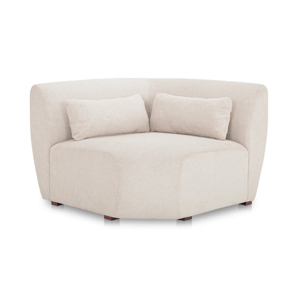 Amelia Corner Chair in Warm White Upholstery