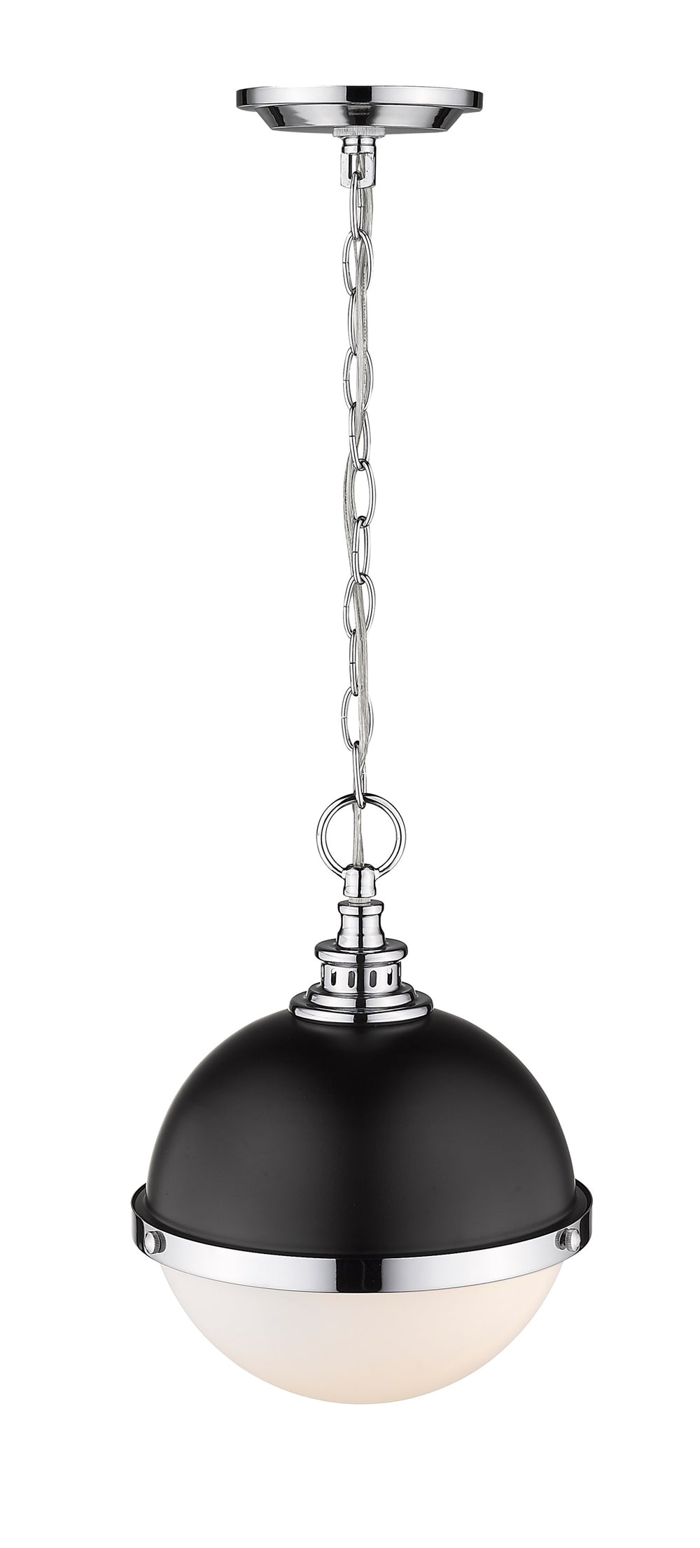 Peyton 2 Light Mini Pendant in Matte Black + Chrome Finish