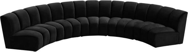Lynda 5pc. Modular Sectional In Black Velvet