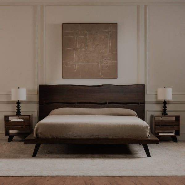 Moe's Madagascar King Platform Bed in Dark Brown