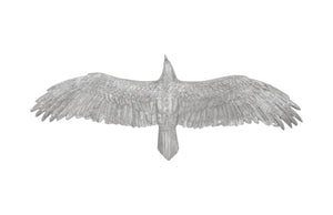 Soaring Eagle Wall Art, Resin, Silver Leaf, Large