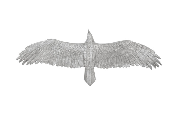 Soaring Eagle Wall Art, Resin, Silver Leaf, Large
