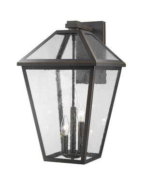 Talbot 3 Light Outdoor Wall Sconce in Rubbed Bronze Finish