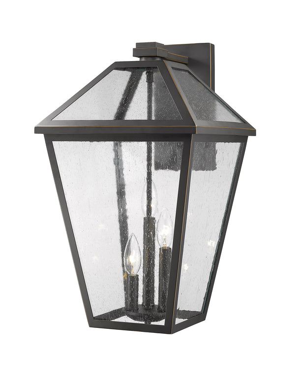 Talbot 3 Light Outdoor Wall Sconce in Rubbed Bronze Finish