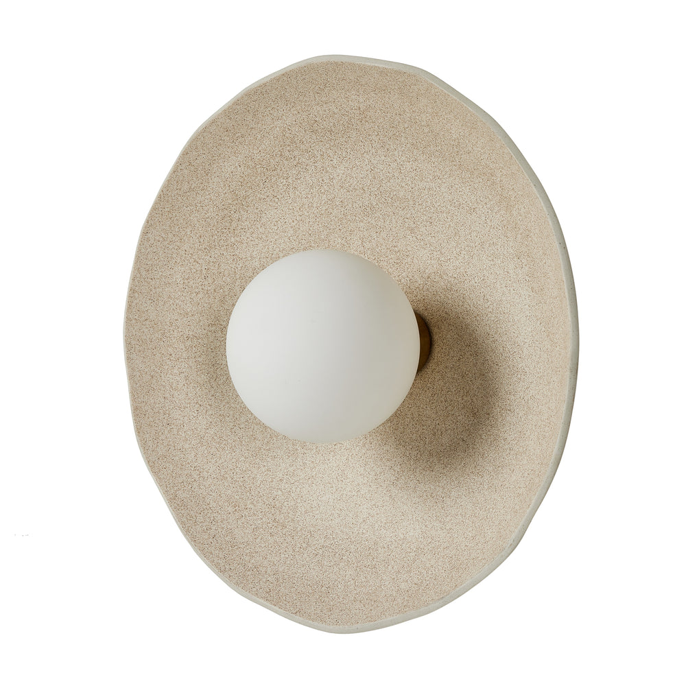 Organic Ceramic Sconce in Light Sand