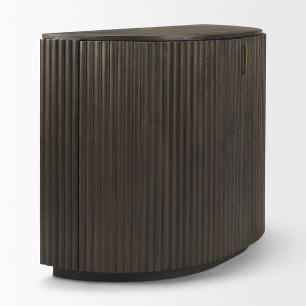 Terra Fluted Dark Brown 2-Door Accent Cabinet