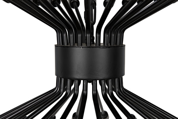 Mancini Chandelier, Black Steel