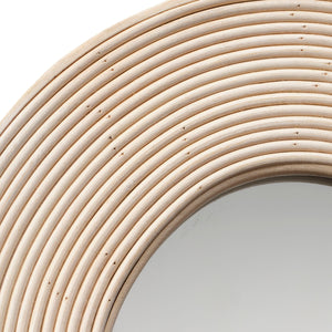 Deli Wavy Bamboo Wall Mirror, Cream