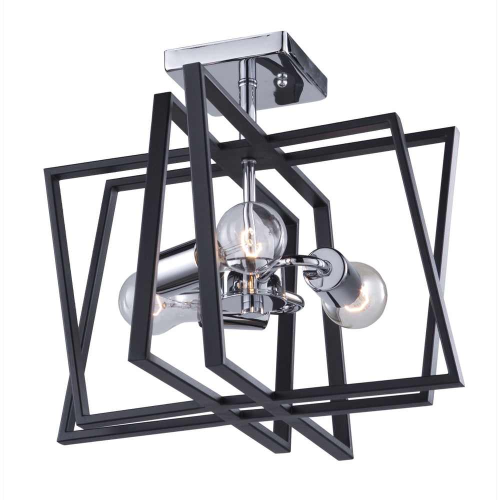 Middleton AC11383 Semi-Flush Mount in Matte Black & Polished Chrome