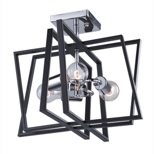 Middleton AC11383 Semi-Flush Mount in Matte Black & Polished Chrome