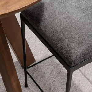 Classic Home Bose Hide Counter Stool with Iron Frame