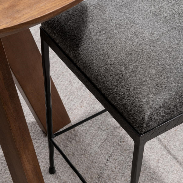 Classic Home Bose Hide Counter Stool with Iron Frame