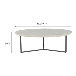 Chloe Coffee Table with Marble Top and Iron Legs