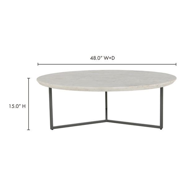 Chloe Coffee Table with Marble Top and Iron Legs