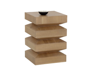 CORMAC END TABLE - RUSTIC OAK
