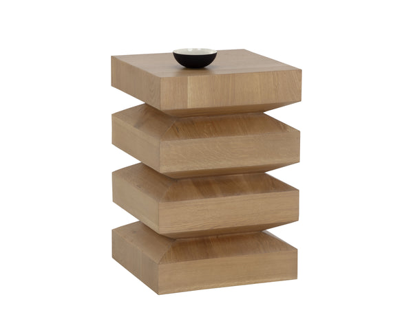 CORMAC END TABLE - RUSTIC OAK