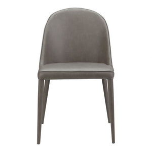 Moe's Burton Dining Chair Set of 2 in Grey Vegan Leather