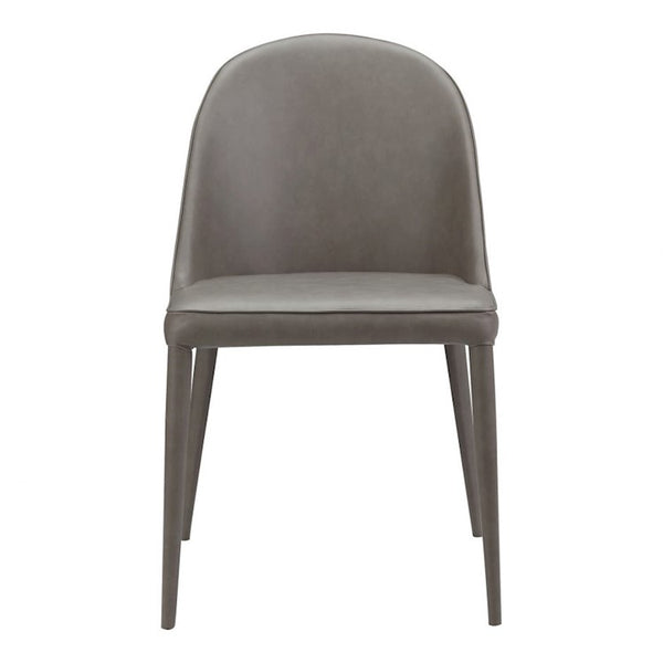 Moe's Burton Dining Chair Set of 2 in Grey Vegan Leather