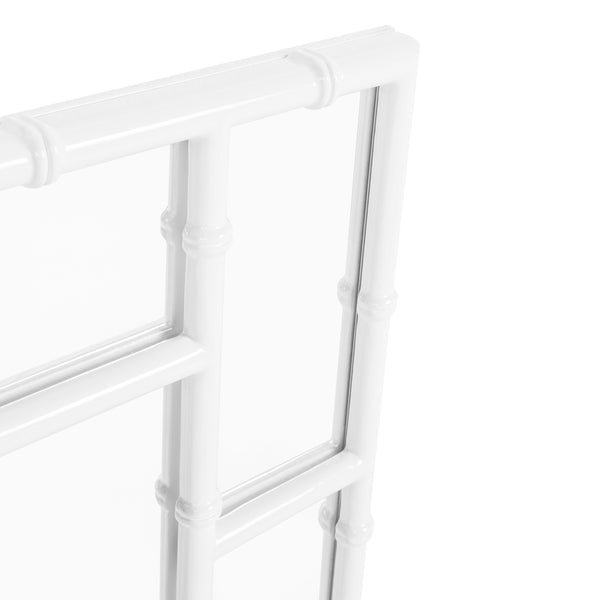 BAMBOO DETAIL MIRROR IN WHITE LACQUER