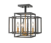 Titania 4 Light Semi Flush Mount in Bronze + Olde Brass Finish