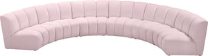 Lynda 6pc. Modular Sectional In Pink Velvet