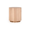 Layne Solid Wood Round End Table with Plinth Base