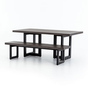 Judith Outdoor Dining Bench In Metal Base