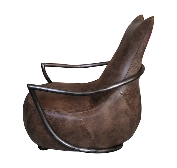 Moe's Carlisle Club Chair in Brown Leather