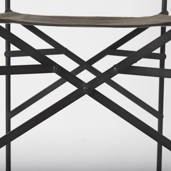 Direttore 19.3L x 19.3W x 40.2H Brown/Gray Suede W/ Metal Frame Counter Stool