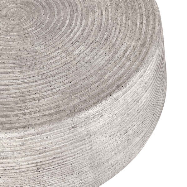 Nellie 37" Outdoor Round Coffee Table - Light Gray