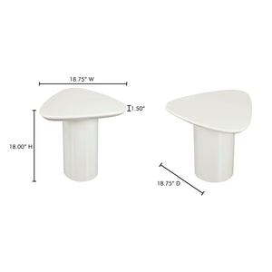 Eden Accent Table Ivory Lacquer with Oval Base