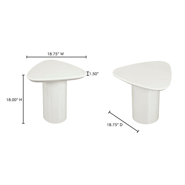 Eden Accent Table Ivory Lacquer with Oval Base