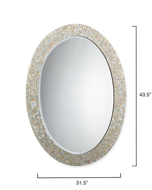 Large Oval Wall Mirror, Mother of Pearl