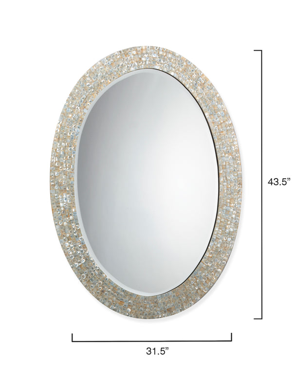 Large Oval Wall Mirror, Mother of Pearl