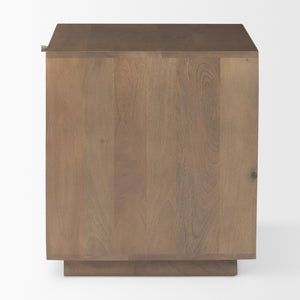 Grier Medium Brown Wood w/ Cane Accent Table