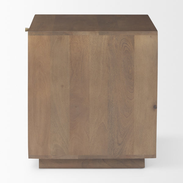 Grier Medium Brown Wood w/ Cane Accent Table