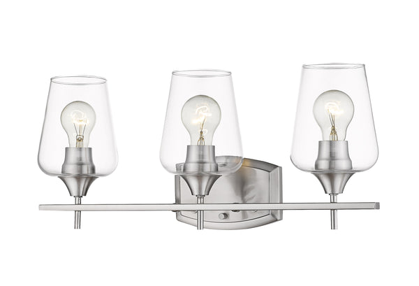 Joliet 3 Light Vanity in Brushed Nickel Finish