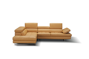 Eliza Italian Leather Sectional Freesia In Left Hand Facing