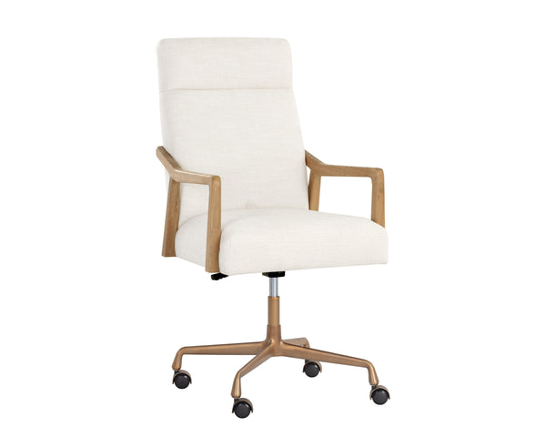 COLLIN OFFICE CHAIR - NATURAL - HEATHER IVORY TWEED