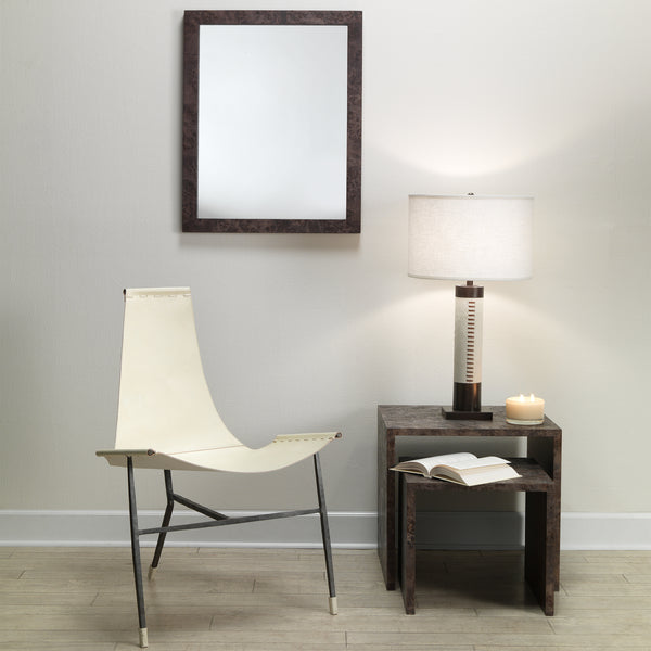 Chandler Rectangle Wood Wall Mirror, Charcoal