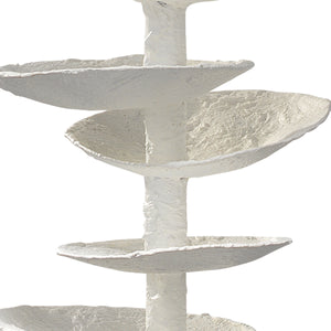 Petals Gesso Table Lamp with Linen Shade