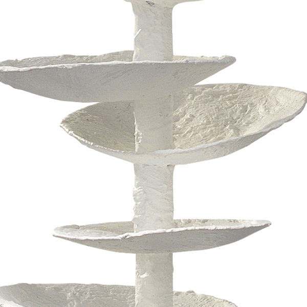 Petals Gesso Table Lamp with Linen Shade