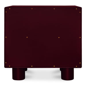 Moe's Jolene Nightstand in Deep Red with Shelf