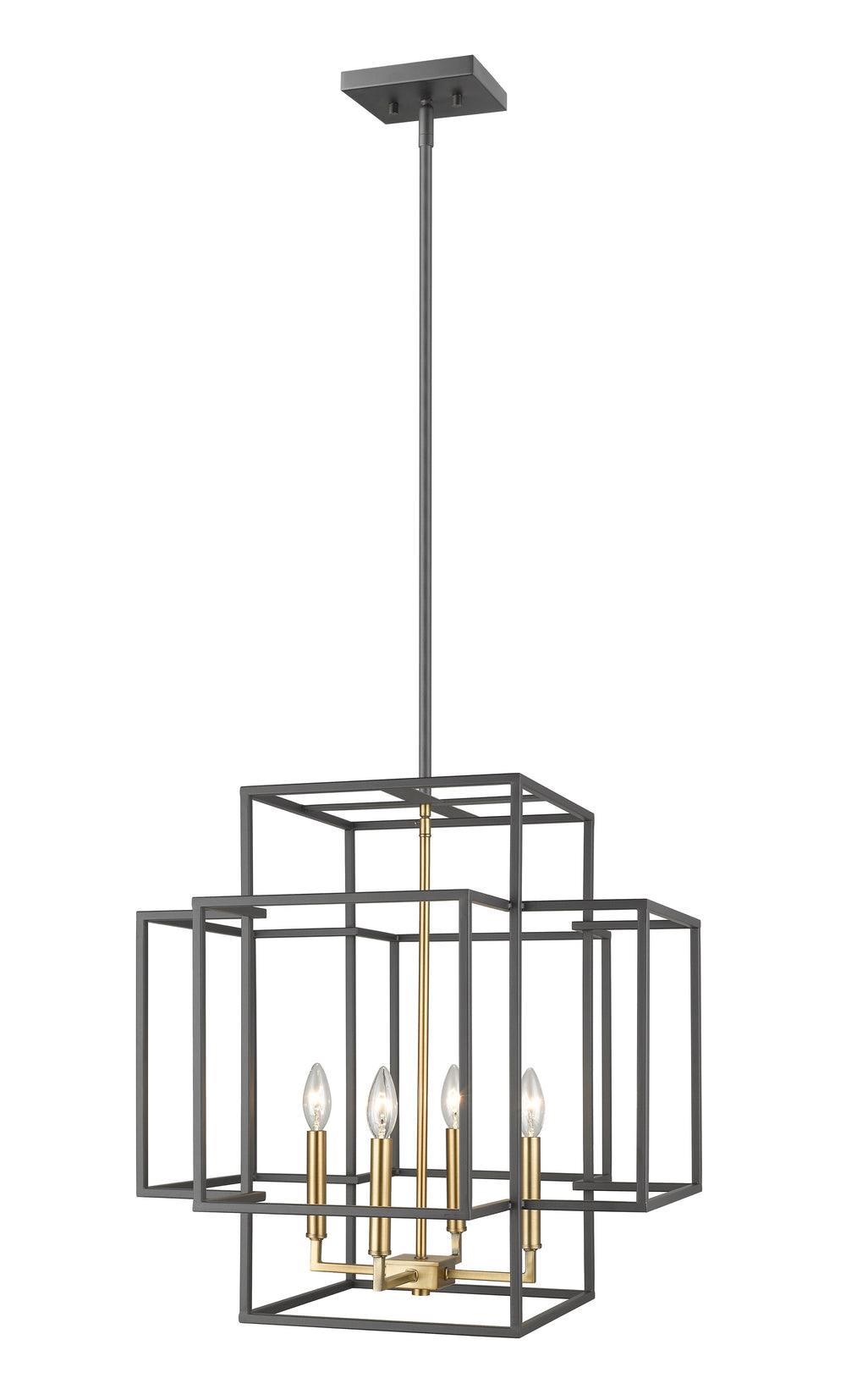 Titania 4 Light Pendant in Bronze + Olde Brass Finish