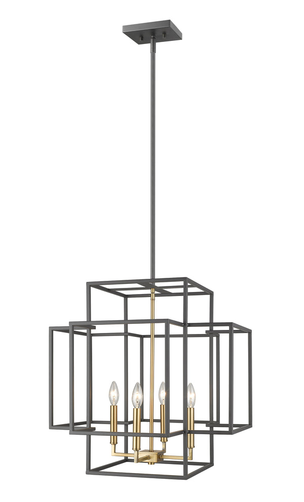 Titania 4 Light Pendant in Bronze + Olde Brass Finish