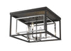 Euclid 4 Light Flush Mount in Chrome + Matte Black Finish