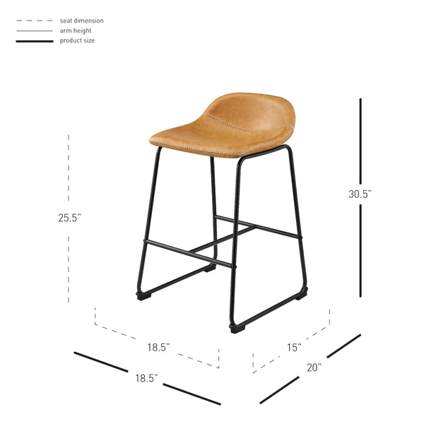 Leighton KD PU Counter Stool, Vintage Cedar