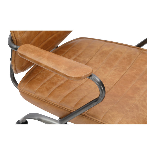 Moe's Executive Office Chair in Orange Leather