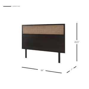 Caine KD Rattan Queen Headboard, Black